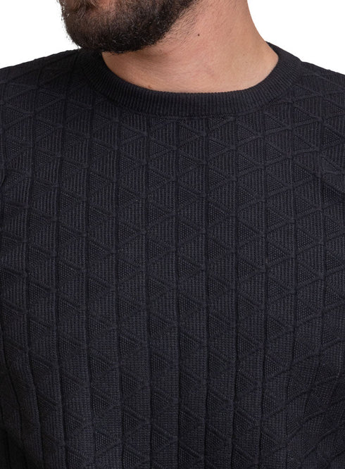 Black - Design 00106 BS - Round Pullover - Khotwh